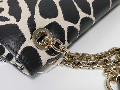 Salvatore Ferragamo Gancini Flap Leopard Print Chain Shoulder Bag