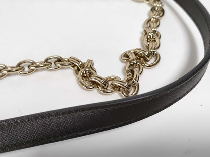 Salvatore Ferragamo Gancini Flap Leopard Print Chain Shoulder Bag