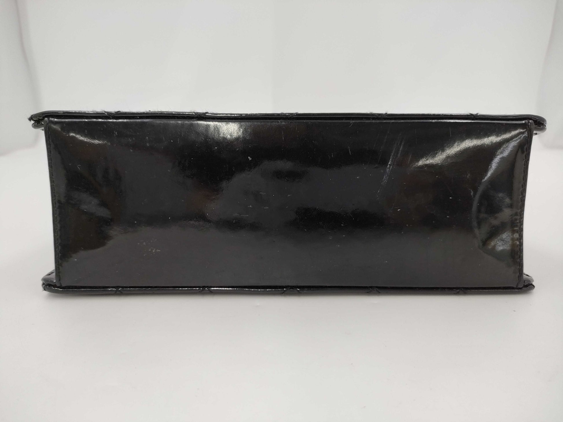 CHANEL Matelasse Patent Enamel Turnlock Handbag, Black, 4771404