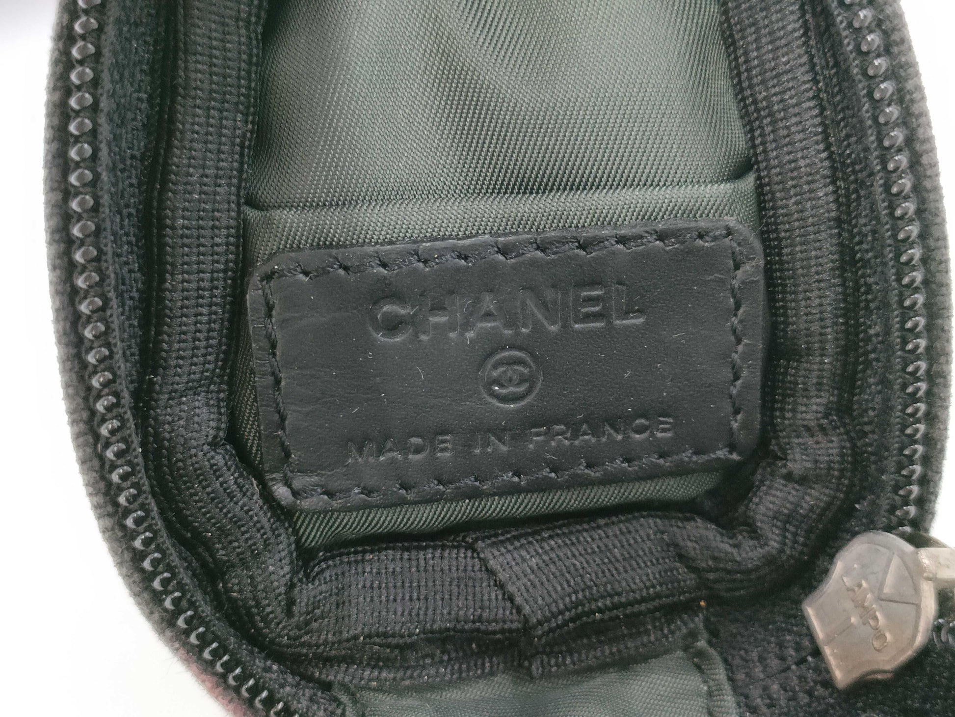 CHANEL Chanel Sport Pouch Coin Case Coco Mark Logo Nylon Black Khaki Pouch