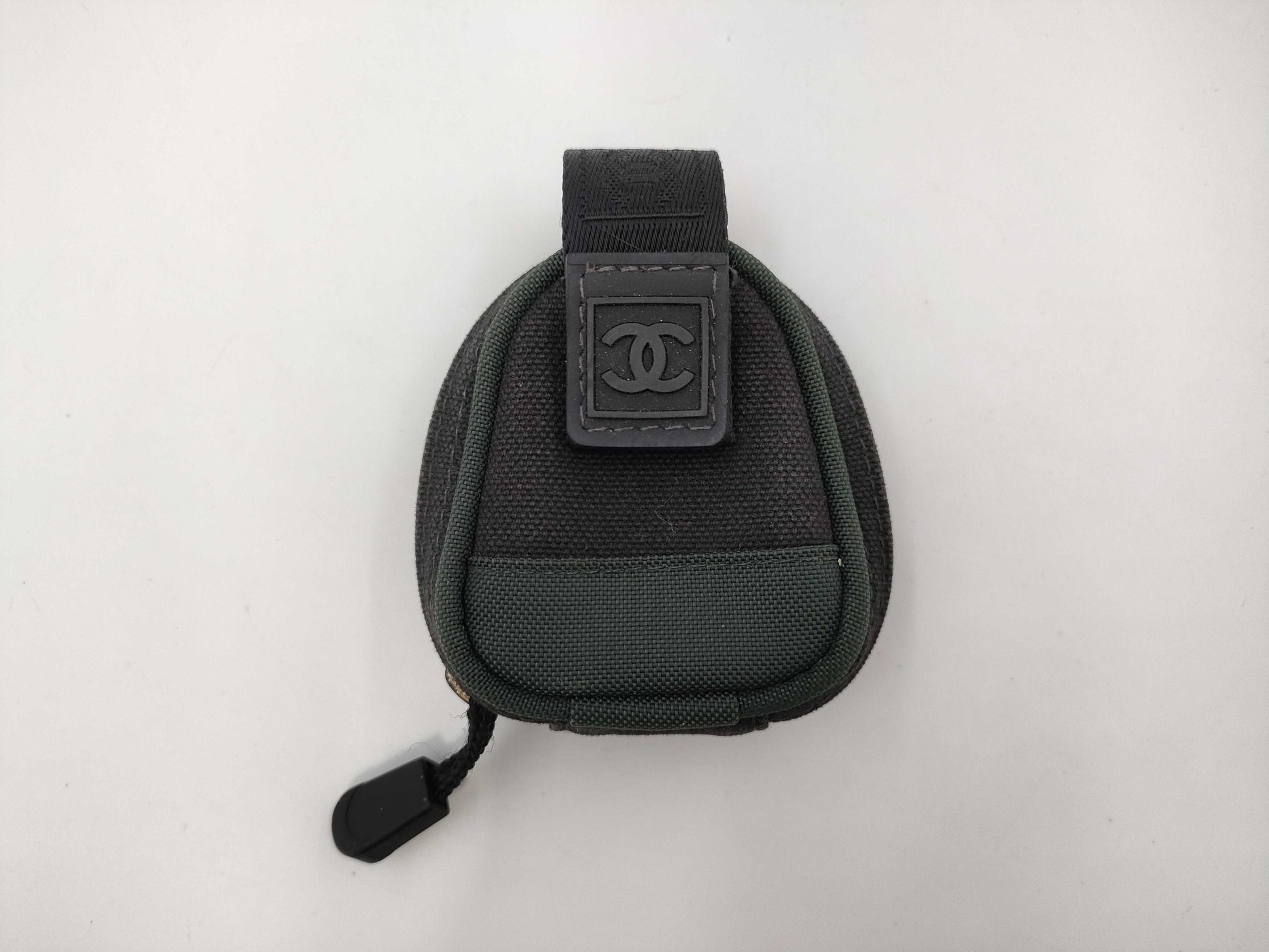 CHANEL Chanel Sport Pouch Coin Case Coco Mark Logo Nylon Black Khaki Pouch