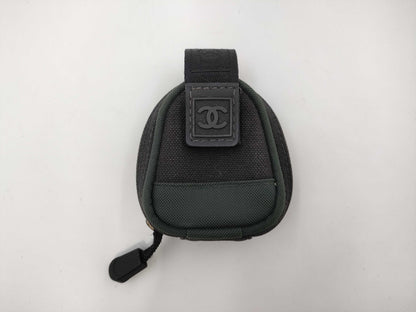 CHANEL Chanel Sport Pouch Coin Case Coco Mark Logo Nylon Black Khaki Pouch