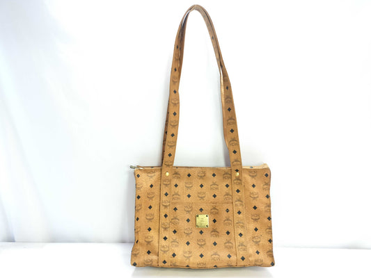 MCM MCM Visetos Pattern Brown Leather Tote Bag 9746N
