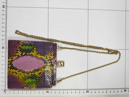 FENDI FENDI Python FF hardware chain shoulder bag coin purse