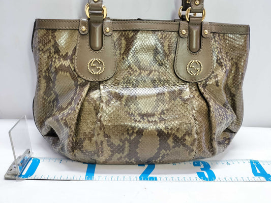 GUCCI GG GUCCI Python Tote Bag with GG Hardware 269953 Tote Bag