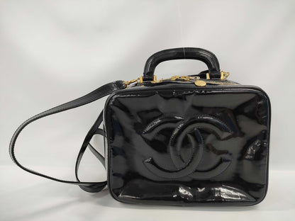 CHANEL CHANEL 2-way Coco Mark Patent Seal Handbag
