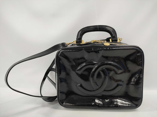 CHANEL CHANEL 2-way Coco Mark Patent Seal Handbag