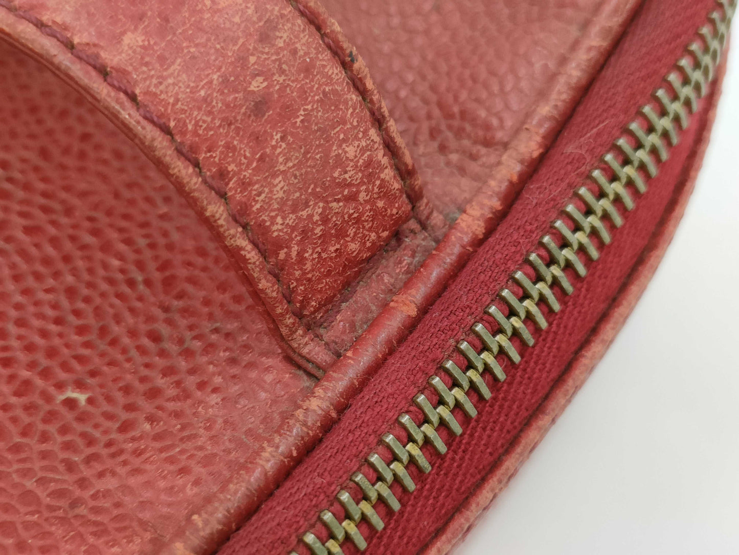 CHANEL Caviar Skin Vanity Bag Red Handbag
