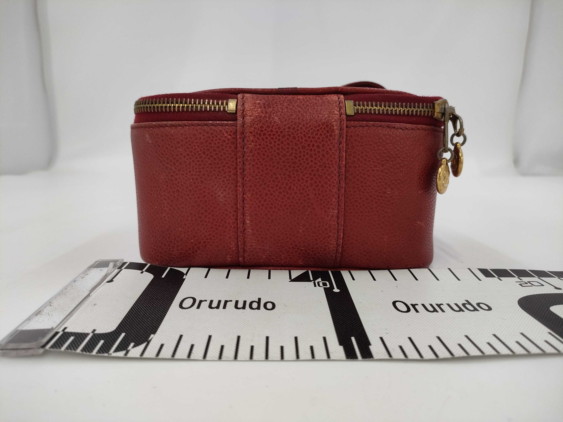 CHANEL Caviar Skin Vanity Bag Red Handbag