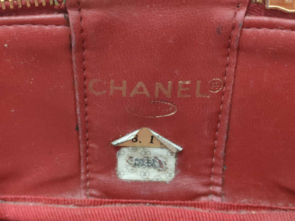 CHANEL Caviar Skin Vanity Bag Red Handbag