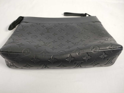LOUIS VUITTON Monogram Shadow Pochette Voyage Souple M82545 Clutch Bag