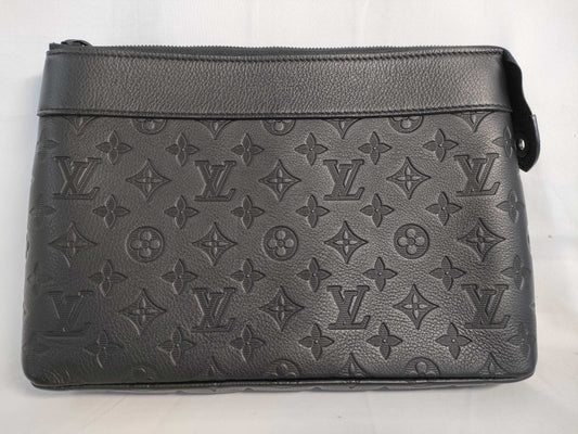 LOUIS VUITTON Monogram Shadow Pochette Voyage Souple M82545 Clutch Bag