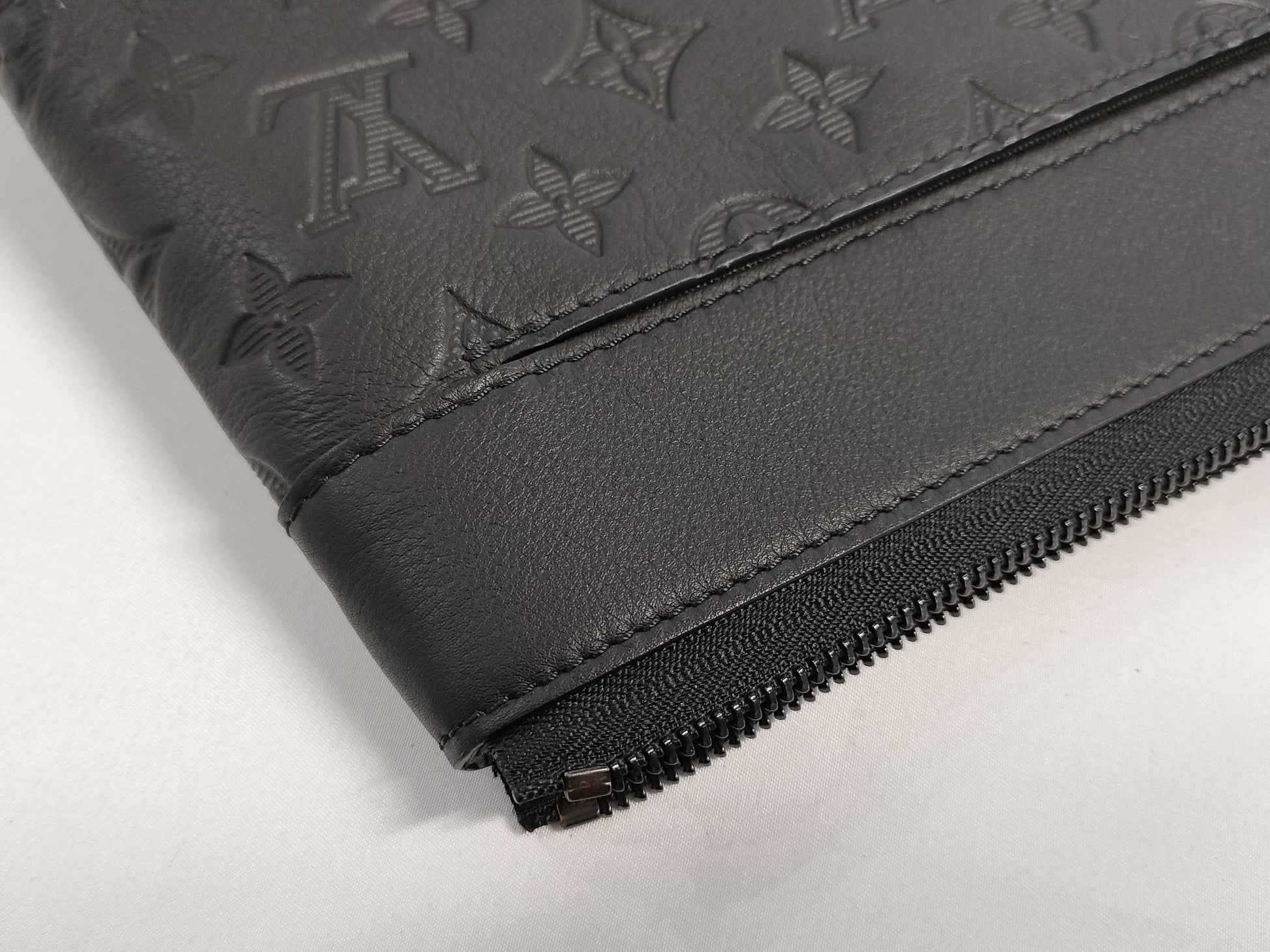 LOUIS VUITTON Monogram Shadow Pochette Voyage Souple M82545 Clutch Bag