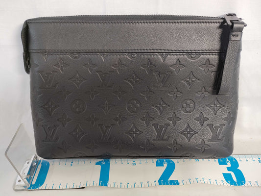 LOUIS VUITTON Monogram Shadow Pochette Voyage Souple M82545 Clutch Bag