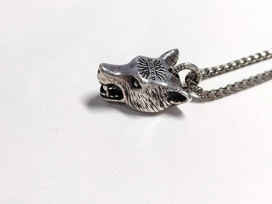 GUCCI Anger Forest Wolf Head Necklace 925 Necklace