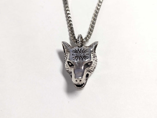GUCCI Anger Forest Wolf Head Necklace 925 Necklace