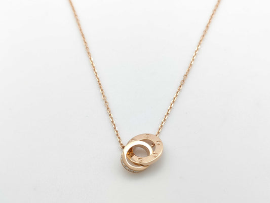Cartier Love Circle Diamond Necklace in PG and Au750, 5.6g 
