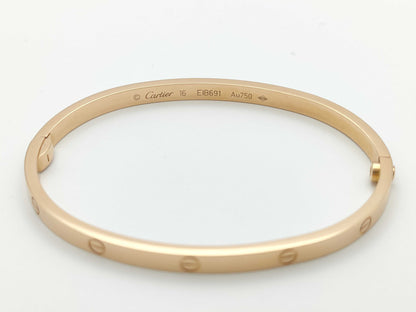 Cartier Love Bracelet SM #16 PG Au750 17.6g Bracelet/Bangle 