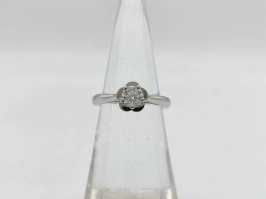 CHANEL Camellia #49 D0.41ct PT950 5.1g Ring 