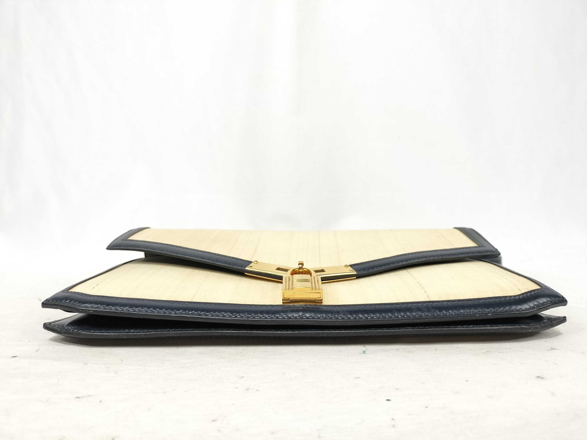 HERMES Crinoline Cadena Lock Shoulder Bag with I Stamp, Ivory