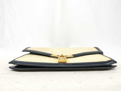 HERMES Crinoline Cadena Lock Shoulder Bag with I Stamp, Ivory