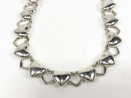 Tiffany & Co. Heart and Row Necklace, 925, 56.6g