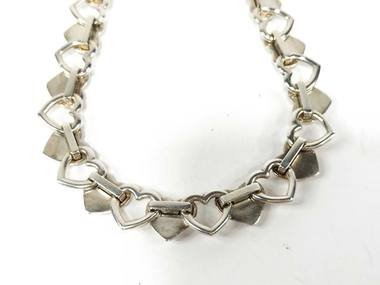 Tiffany & Co. Heart and Row Necklace, 925, 56.6g