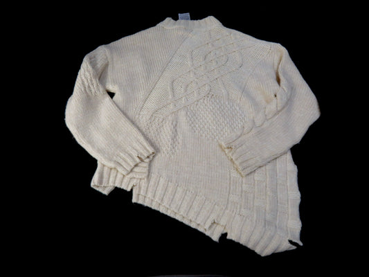 Maison Margiela Collection Model Distressed Knit Sweater Asymmetrical Top