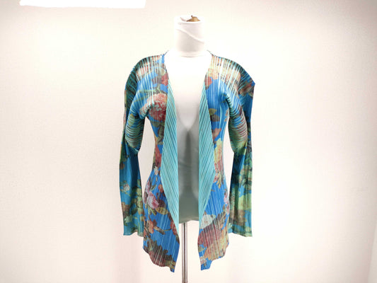 PLEATS PLEASE Floral Print Cardigan
