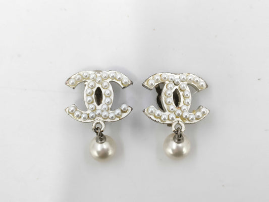CHANEL 03A Coco Mark Pearl Earrings