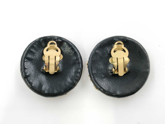 CHANEL 28th Scale Pearl Leather Large Earrings