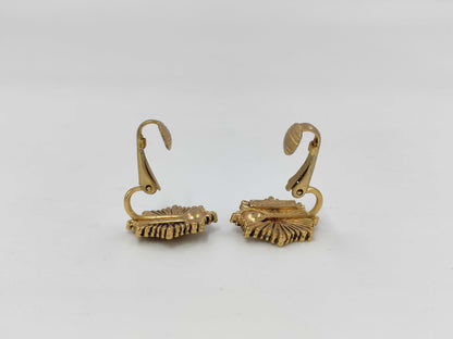 CHANEL engraved Coco Mark medal motif earrings