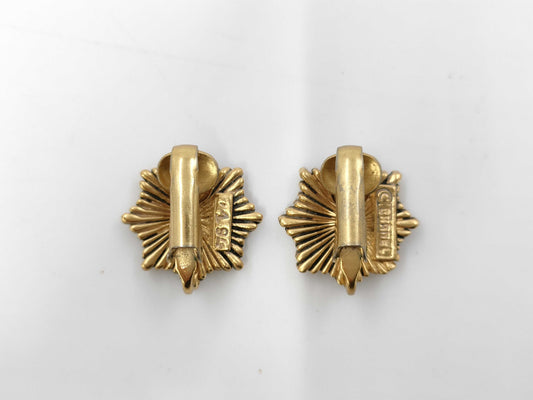 CHANEL engraved Coco Mark medal motif earrings
