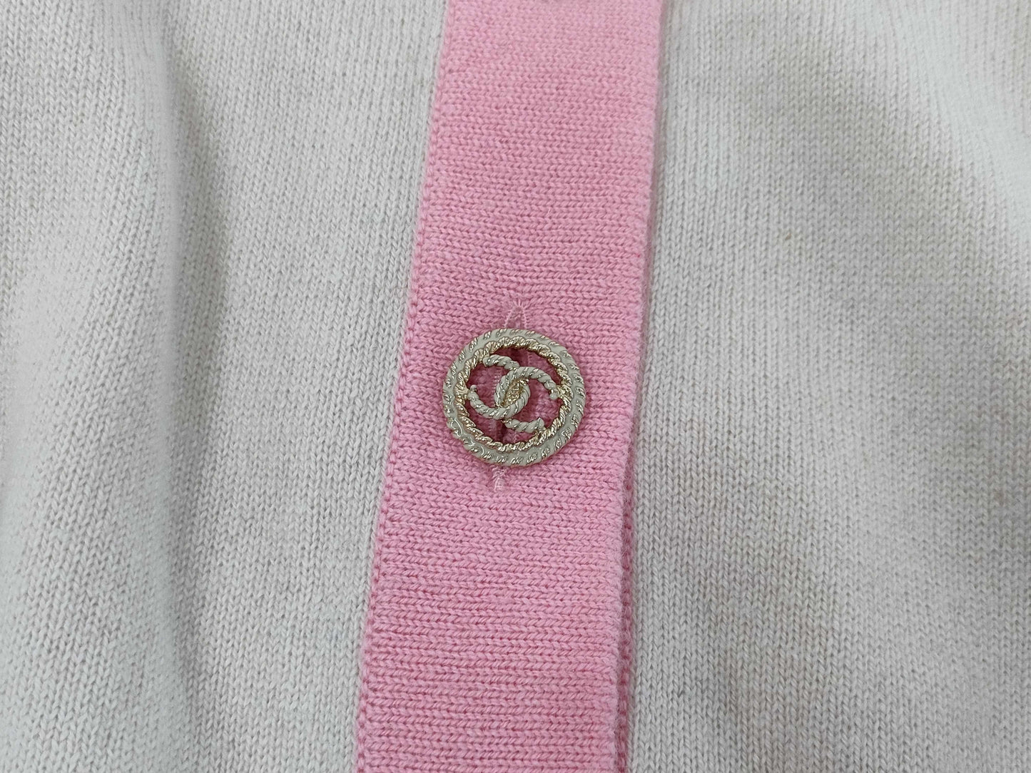 CHANEL Cardigan Cashmere Knit Top Coco Button Size 42 Top