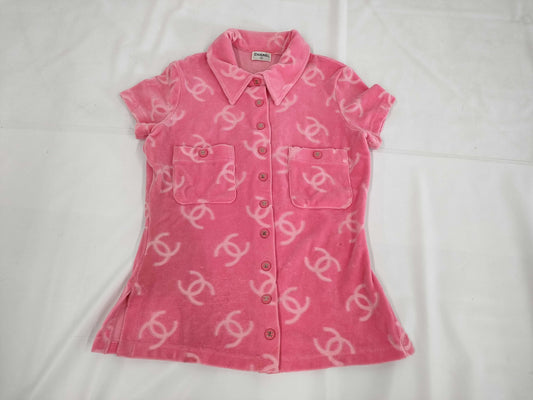 CHANEL Velvet Blouse Size 40 Jacket Tops