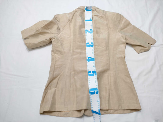 HERMES Short Sleeve Silk Linen Jacket Size 42