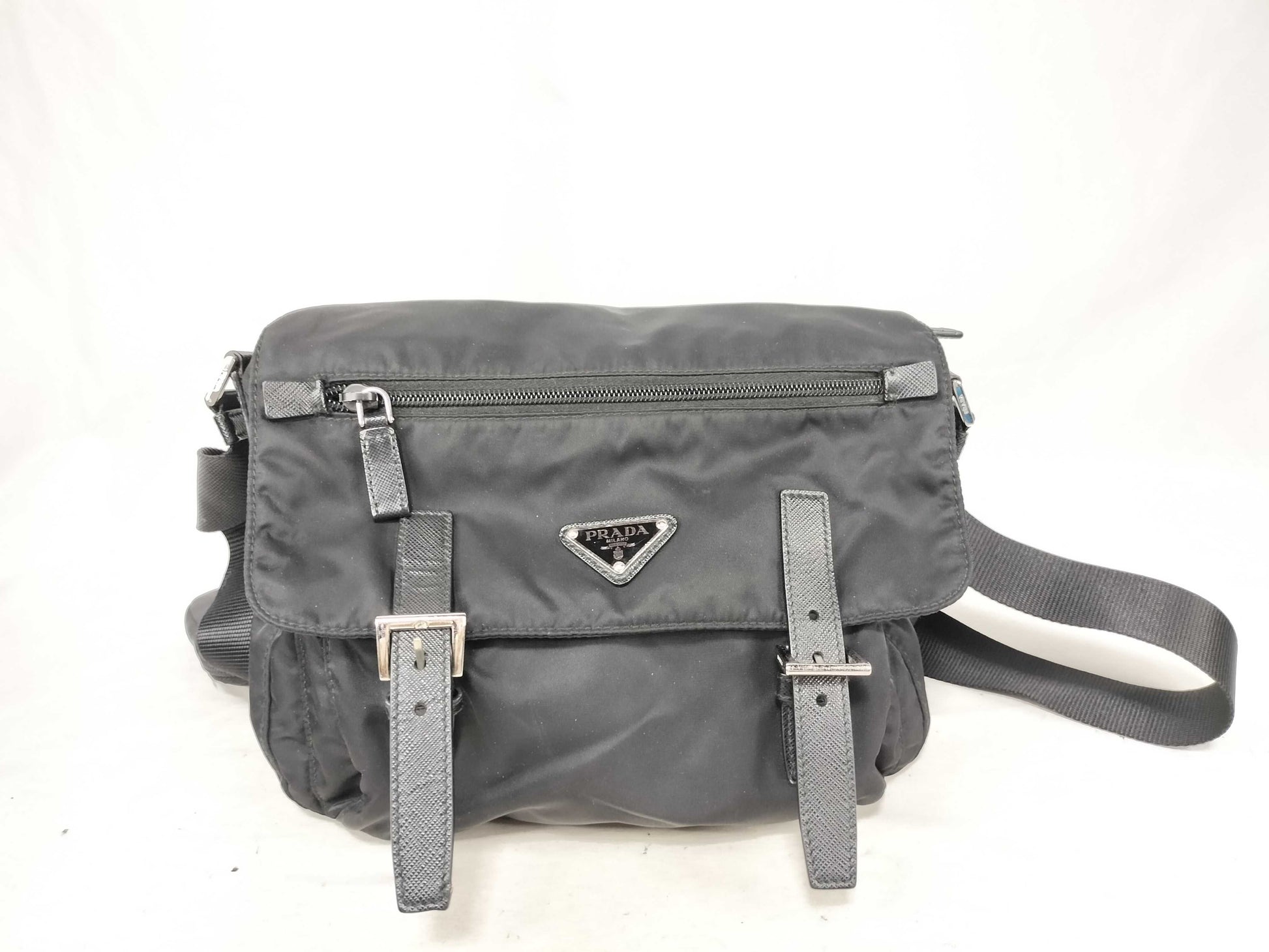 PRADA Nylon Prada Shoulder Bag with Pouch and Triangle Logo RENYLON Shoulder Bag