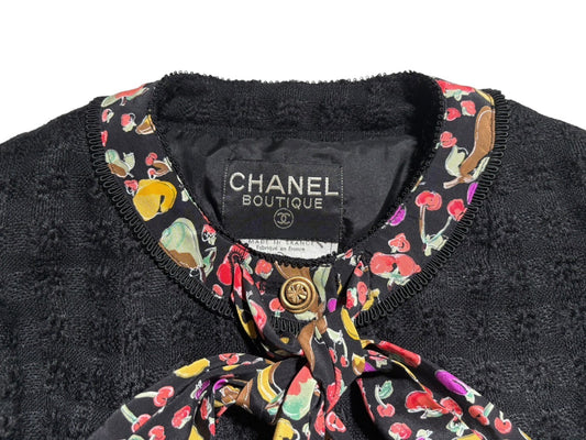 CHANEL 80s Vintage Tweed Set with Scarf and Gold Buttons, Size 36, Other Apparel
