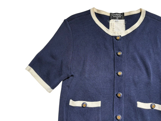 CHANEL Cardigan 1994 Vintage Coco Button Size 40 Tops