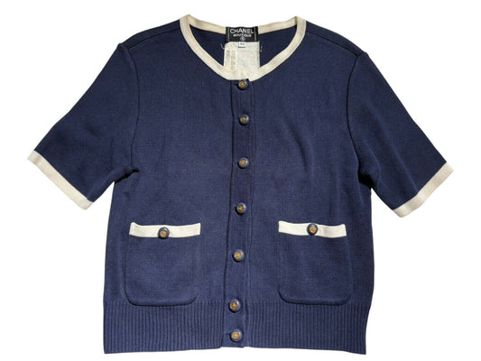 CHANEL Cardigan 1994 Vintage Coco Button Size 40 Tops