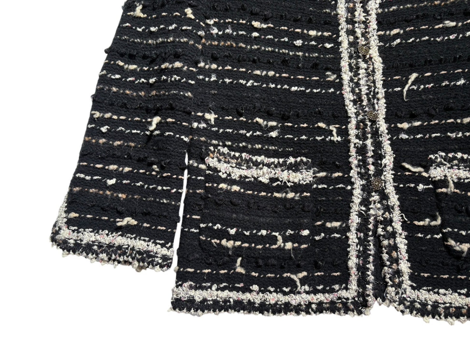 CHANEL No-Collar Jacket Coco Button 05A Size 38 Jacket