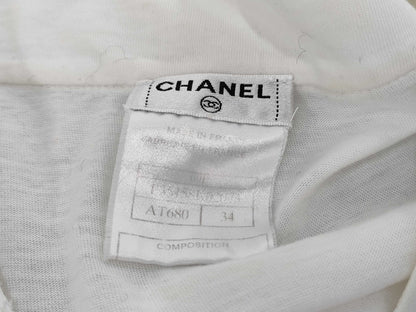 CHANEL Chanel Blouse with Ruffles and Coco Buttons, Size 34, Tops