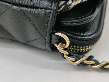 CHANEL Matelasse Caviar Skin Shoulder Bag, Black