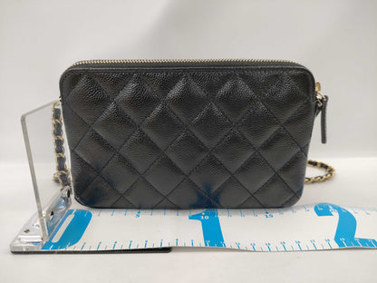 CHANEL Matelasse Caviar Skin Shoulder Bag, Black