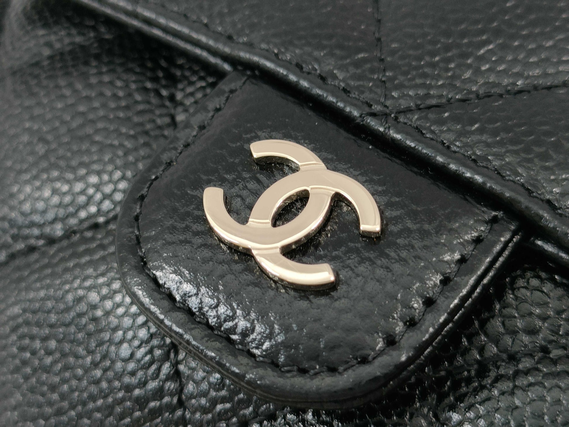 CHANEL Matelasse Caviar Skin Shoulder Bag, Black