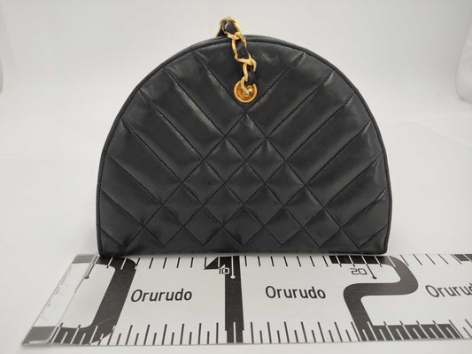 CHANEL Matelasse Chain Shoulder Bag Lambskin Round Shoulder Bag