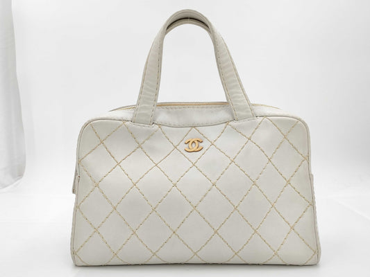 CHANEL Wild Stitch Bag Lambskin Handbag