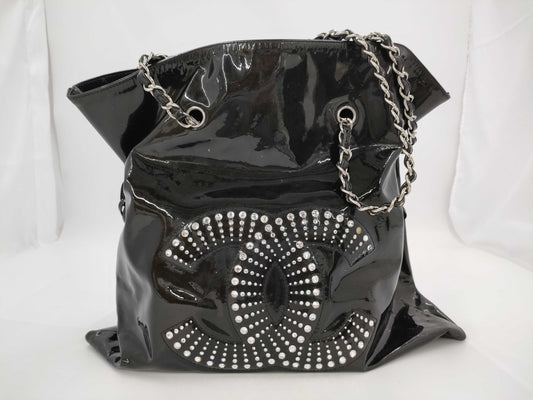 CHANEL Patent Leather Bonbon Chain Shoulder Bag