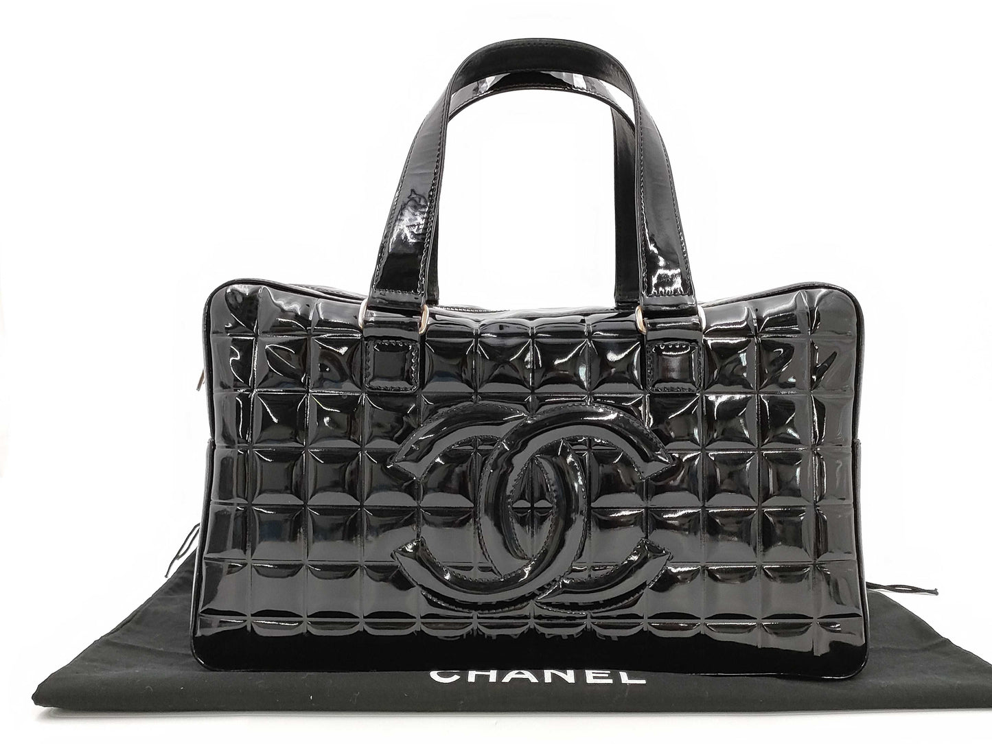 CHANEL Chocolate Bar Patent Handbag