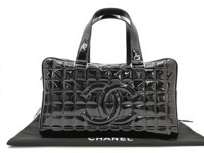 CHANEL Chocolate Bar Patent Handbag